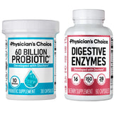 Physician's CHOICE Advanced Gut Health Bundle probiotic bottle front view supports gut balance.
