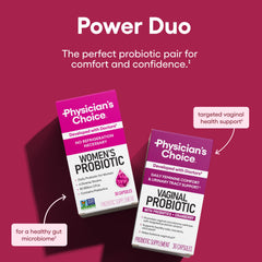 Physician's CHOICE Feminine Power Duo capsule closeup highlighting daily capsules for feminine health.