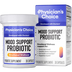 Physician's CHOICE Mood Probiotic bottle for daily use supports mood and gut health