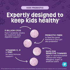 Ingredients panel showing immune-support vitamins in Physician's CHOICE Probiotics for Kids