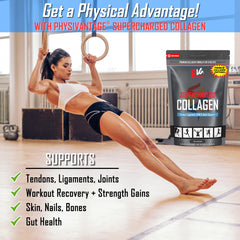 PhysiVantage Supercharged Collagen powder scoop for easy daily servings.