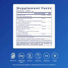 Phyto-ADR plant-based adaptogens bottle, eleuthero and ginseng for balance.