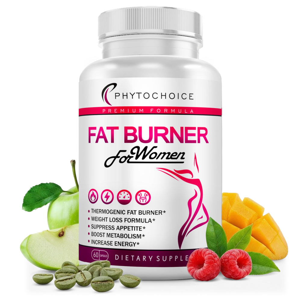 PHYTOCHOICE belly fat burner bottle close-up signaling targeted fat reduction possibilities.