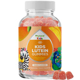 Phytoral Kids Lutein Gummies mango bottle showing eye support benefits