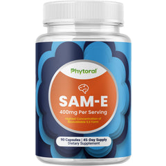 Phytoral Pure SAM E 400mg bottle front for daily mood and brain support