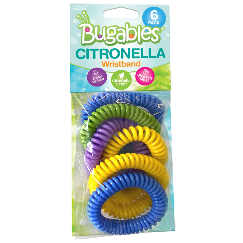 PIC Bugables citronella-scented coil wristbands 10-pack ready for outdoor use