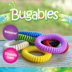 Closeup of reusable PIC Bugables wristbands designed for long-lasting wear