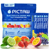 PICTAW electrolytes lemon-lime stick packet for quick gym hydration.
