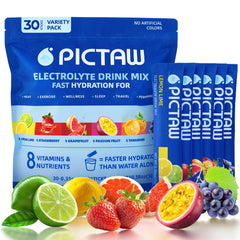 PICTAW electrolytes lemon-lime stick packet for quick gym hydration.