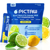 PICTAW lemon-lime electrolyte packet ready for on-the-go hydration