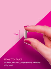 Pink Cranberry Pills packaging box conveys a convenient daily wellness option.