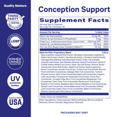 Label highlights maca root and ashwagandha ingredients.
