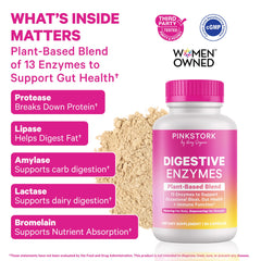 Pink Stork Digestive Enzymes capsules ready for daily gut support