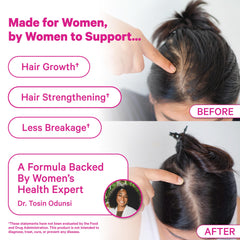 Pink Stork Postpartum Hair Loss Gummies packaging with clear label and clean postpartum nutrition