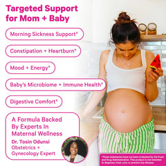 Pink Stork Prenatal Probiotic capsule designed for convenient daily use.