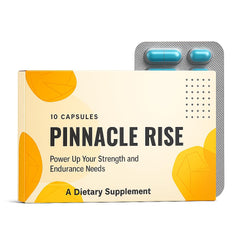 Pinnacle Rise bottle front, highlighting natural vitality support for workouts
