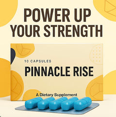 Pinnacle Rise label close-up showcases natural ingredients for daily vitality