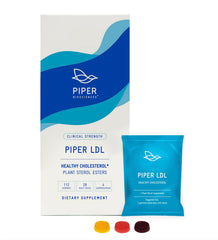 Piper Biosciences plant sterol gummies box front for convenient cholesterol health support.