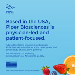 Piper Biosciences plant sterol gummies strawberry flavor in clear pouch for on the go use.