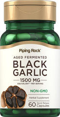 Piping Rock Black Garlic Capsules bottle with easy-to-swallow capsules for daily use.