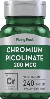 Piping Rock Chromium Picolinate 200 mcg bottle front view, daily mineral option