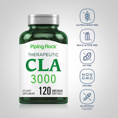 Piping Rock CLA softgels being poured for quick intake.