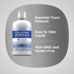 Piping Rock Colloidal Minerals Liquid drops closeup conveys purity and plant-derived minerals.