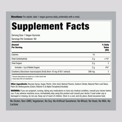 Piping Rock Cranberry Gummies being poured as a convenient vegan supplement