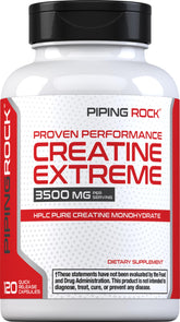 Piping Rock Creatine Monohydrate Capsules bottle for easy daily workout support.