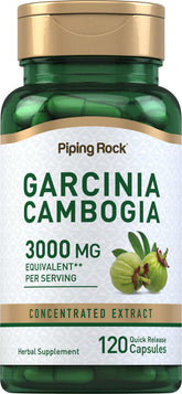 Piping Rock Garcinia Cambogia bottle front showing standard 60% HCA formula.