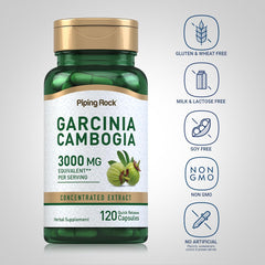 Piping Rock Garcinia Cambogia capsules inside bottle for everyday use.