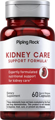 Piping Rock Kidney Support bottle shown with 60 capsules for daily use