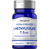 Piping Rock L-Methylfolate bottle with capsules for active folate support