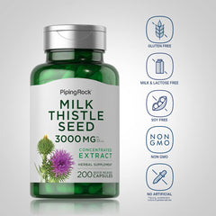 Piping Rock Milk Thistle capsules in blister pack for convenient dosing.