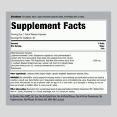 Botella de Piping Rock Resveratrol Complex 1800 mg para uso diario