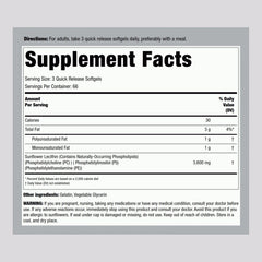 Piping Rock Sunflower Lecithin Softgels label close-up showing 3600 mg per serving.