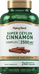 Piping Rock Super Ceylon Cinnamon Complex bottle on kitchen counter for daily wellness.