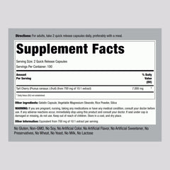 Closeup of the Tart Cherry Extract label with potency details.