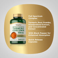 Piping Rock Turmeric Root Powder close-up emphasizes natural origin.
