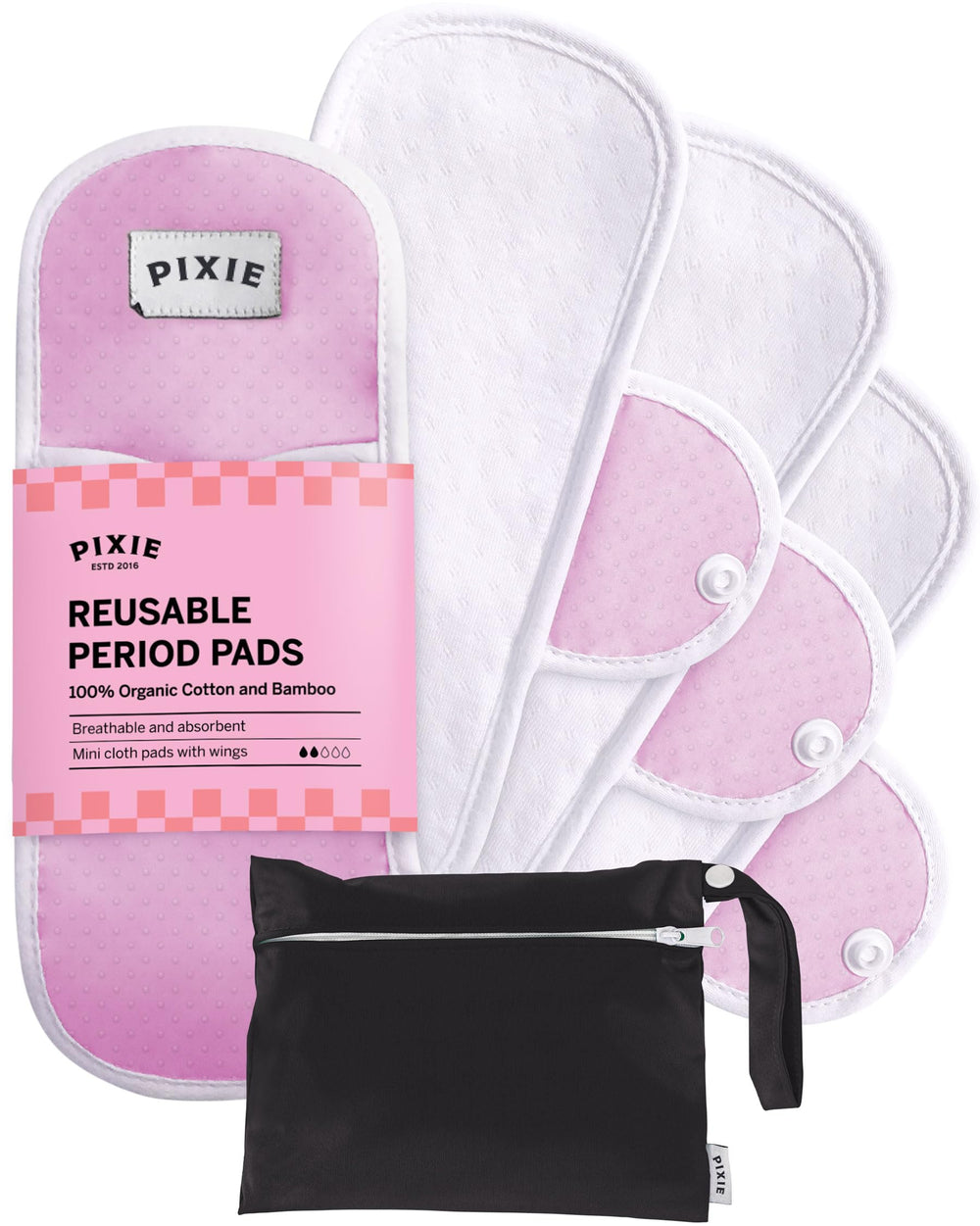 Pixie Cup cotton pad front view with soft organic top layer for gentle daily wear.