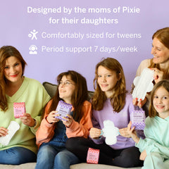 Pixie Cup regular pads with wings for leak-proof protection.