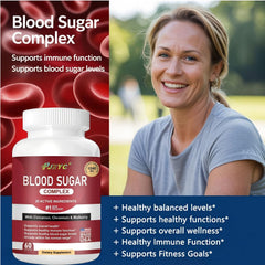 PJRYC Blood Sugar Complex natural ingredients with cinnamon and bitter melon.