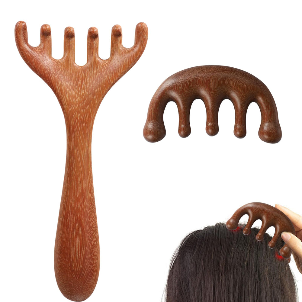 PKRFCJ golden sandalwood deer-horn massage claw for relaxing scalp massage
