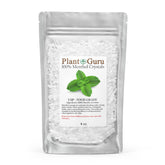 Plant Guru Menthol Crystals in a 4 oz bottle for cosmetics and soaps.