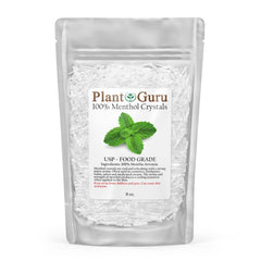 Plant Guru menthol crystals 8 oz for cosmetic projects and soaps.
