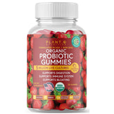 Plant.O Nutrition probiotic gummies strawberry bottle for daily digestive support