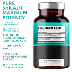 PLANT.O NUTRITION Shilajit capsules being swallowed for easy daily use