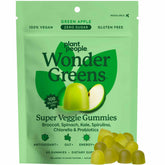 Plant People WonderGreens bottle front view showing colorful gummies for daily greens