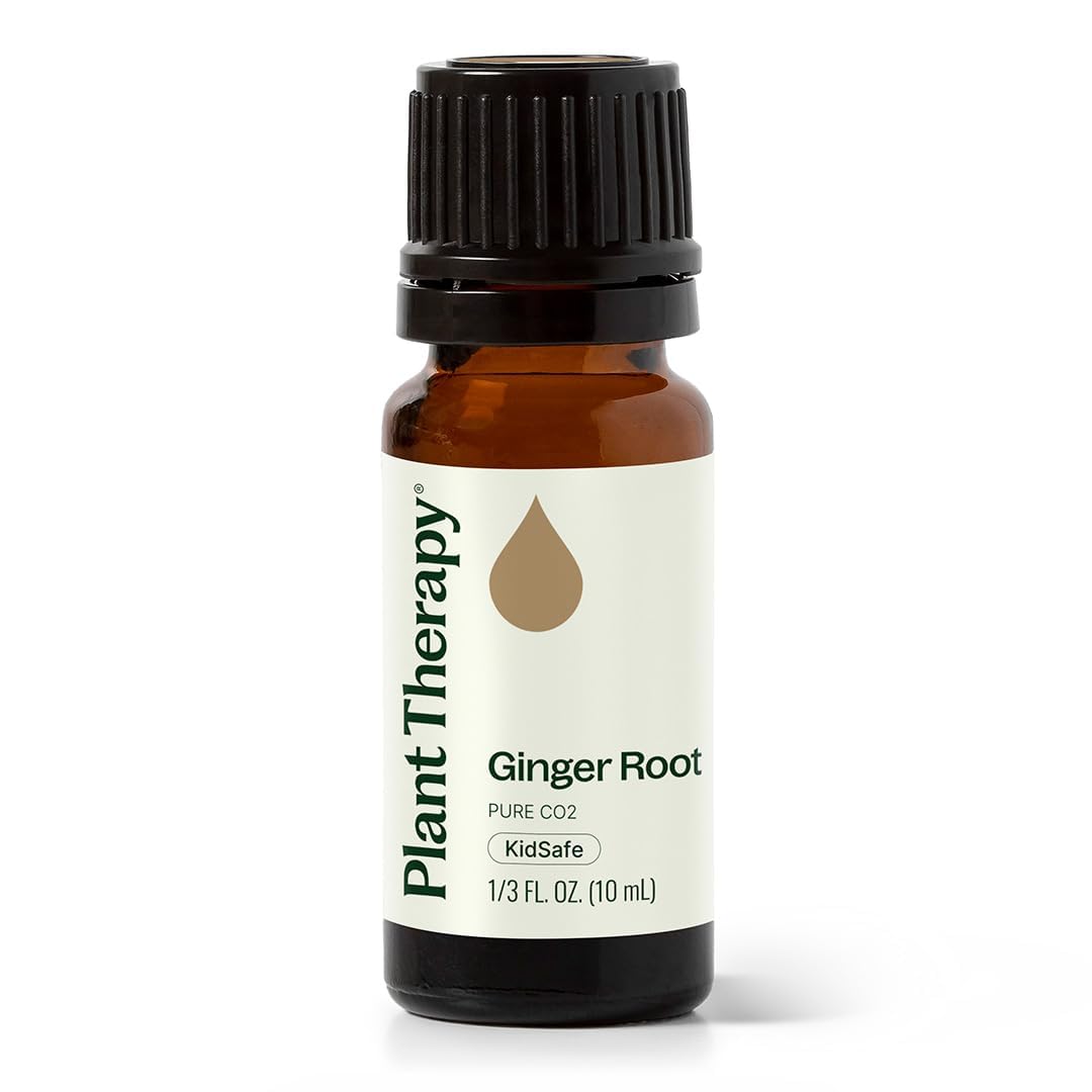 Plant Therapy Aceite esencial jengibre CO2 en botella de 10 mL para aromaterapia.