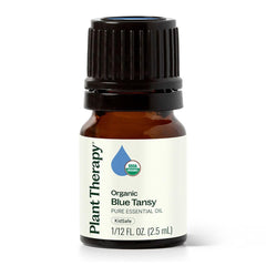 Plant Therapy Blue Tansy Organic bottle for calming ambience.